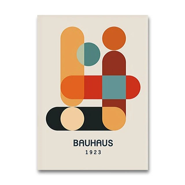 סט 4 פוסטר דיגיטלי להדפסה באיכות גבוהה  באוהאוס מינימליסטי