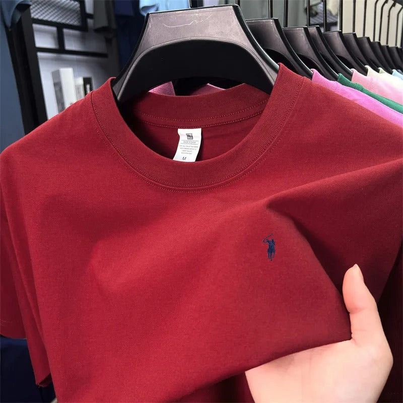 חולצת טי גברים לוגו סוס 17 צבעים כותנה 100%