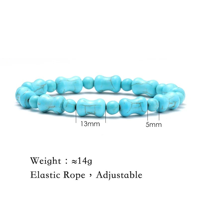 צמידי אוקיינוס טורקיז "כחול ספיר" אבן טבעית ועיצוב צב וכוכב ים צמיד יוניסקס בעבודת יד