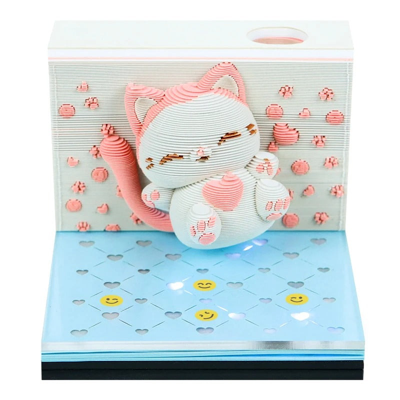 מתנה מקורית לוח שנה אומנותי פתקי ממו שהופכים לפסל מרהיב תלת מימד קישוט מדף 23 דגמם