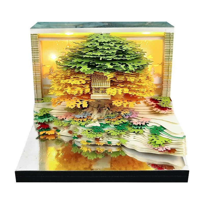 מתנה מקורית לוח שנה אומנותי פתקי ממו שהופכים לפסל מרהיב תלת מימד קישוט מדף 23 דגמם