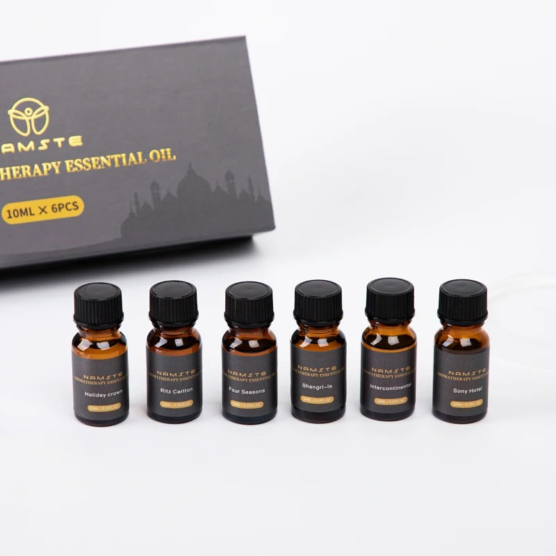 סט שמנים אתריים 10 מ'ל סידרת פרימיום קופסה עם 6 בקבוקים 🌿✨