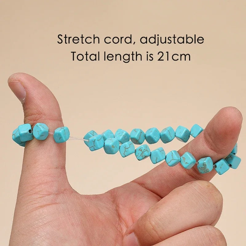 צמידי אוקיינוס טורקיז "כחול ספיר" אבן טבעית ועיצוב צב וכוכב ים צמיד יוניסקס בעבודת יד