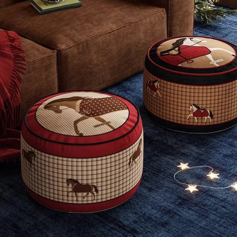 דום עיצוב ענתיקה כרית רצפה חגיגית אדומה – עיצוב שנת הסוס,