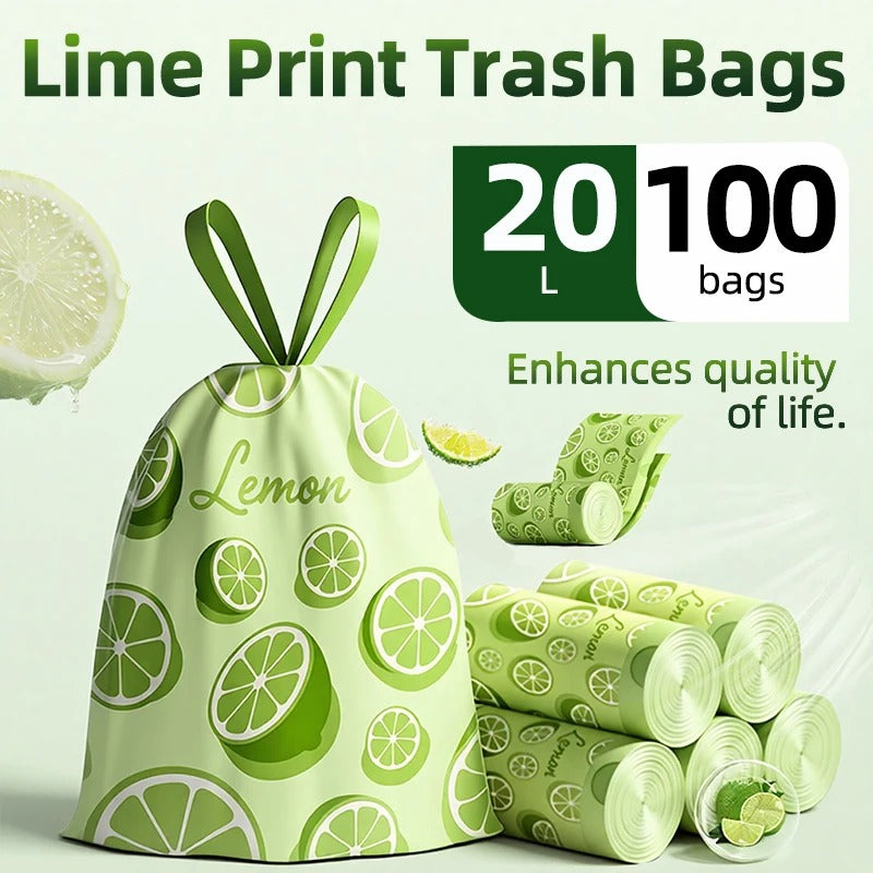 שקיות אשפה מעוצבות אופנתיות סטייל עבות וריחניות 100 בגליל ריח לימון רענן בית משרד חדר ילדים