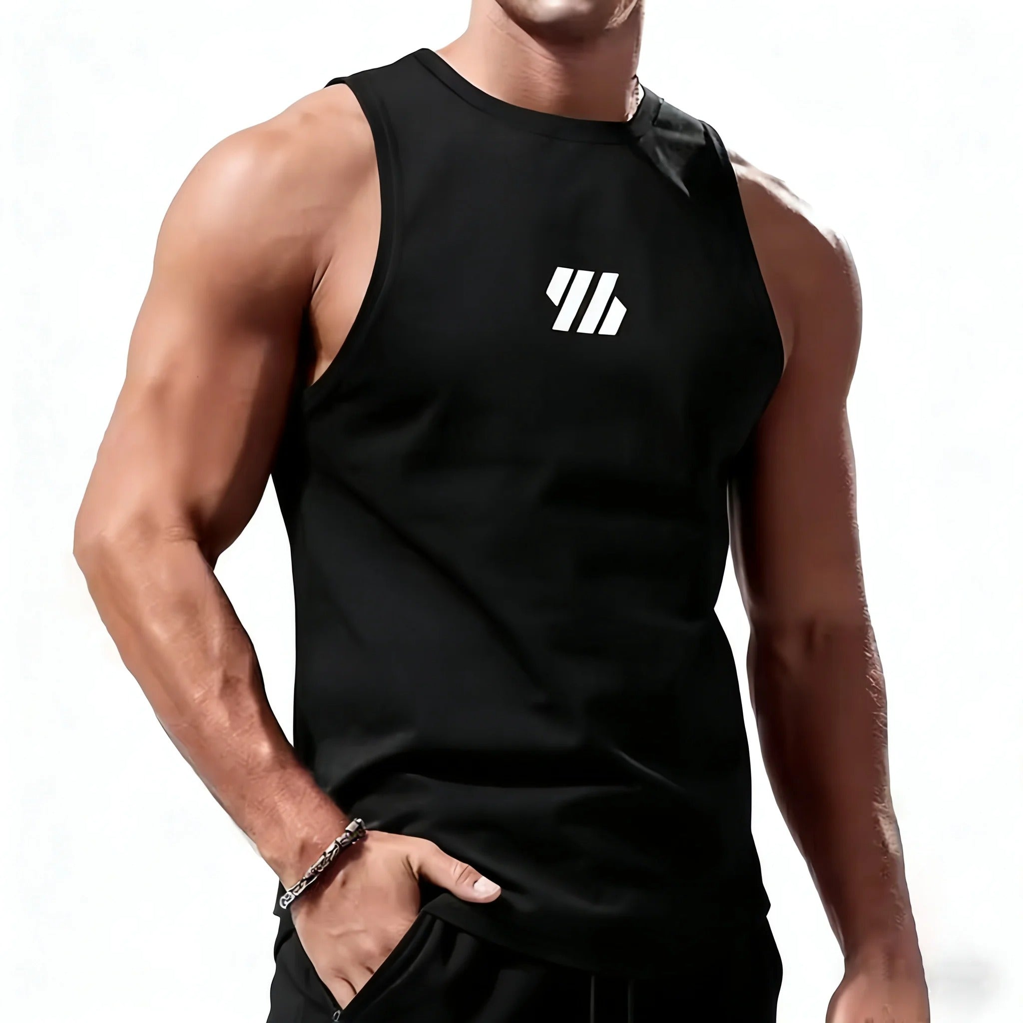סט 5 גופיית ספורט לגברים חולצת אימון מנדפת זיעה גופיית כושר לריצה וחדר כושר
