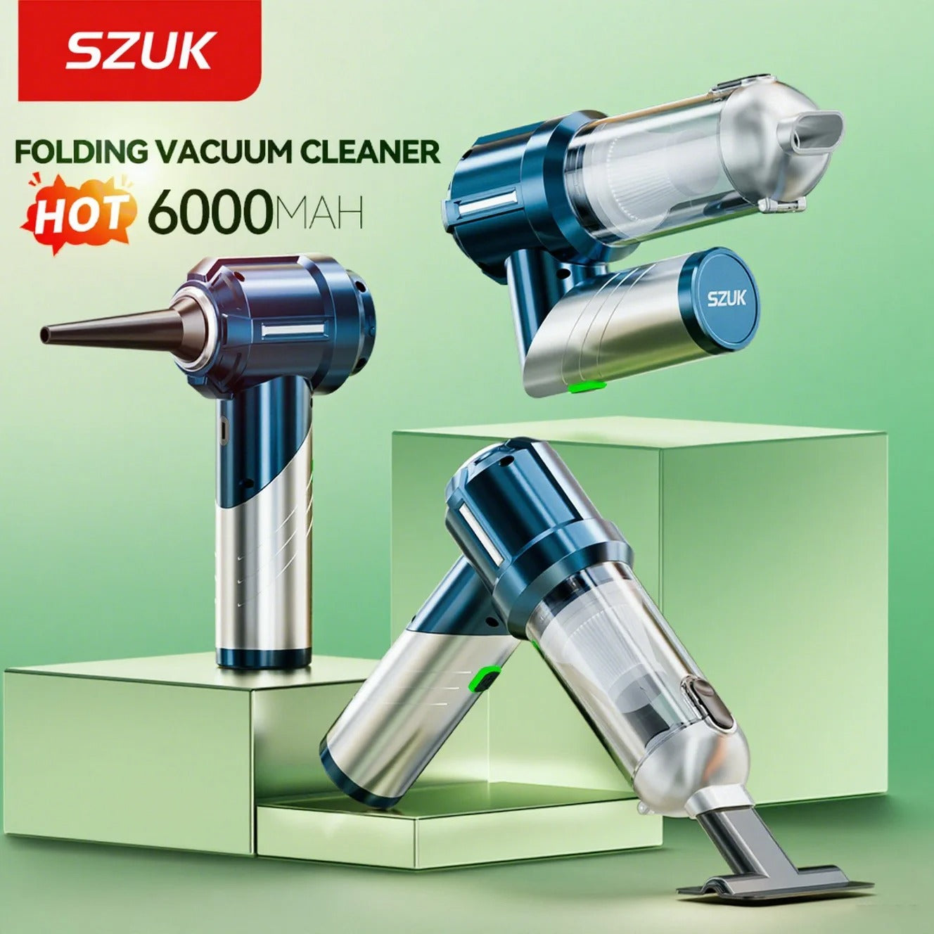 🚗 סט שואב מיני קומפקטי וחזק במיוחד – פתרון מושלם לבית, רכב וקמפינג | 3-ב-1