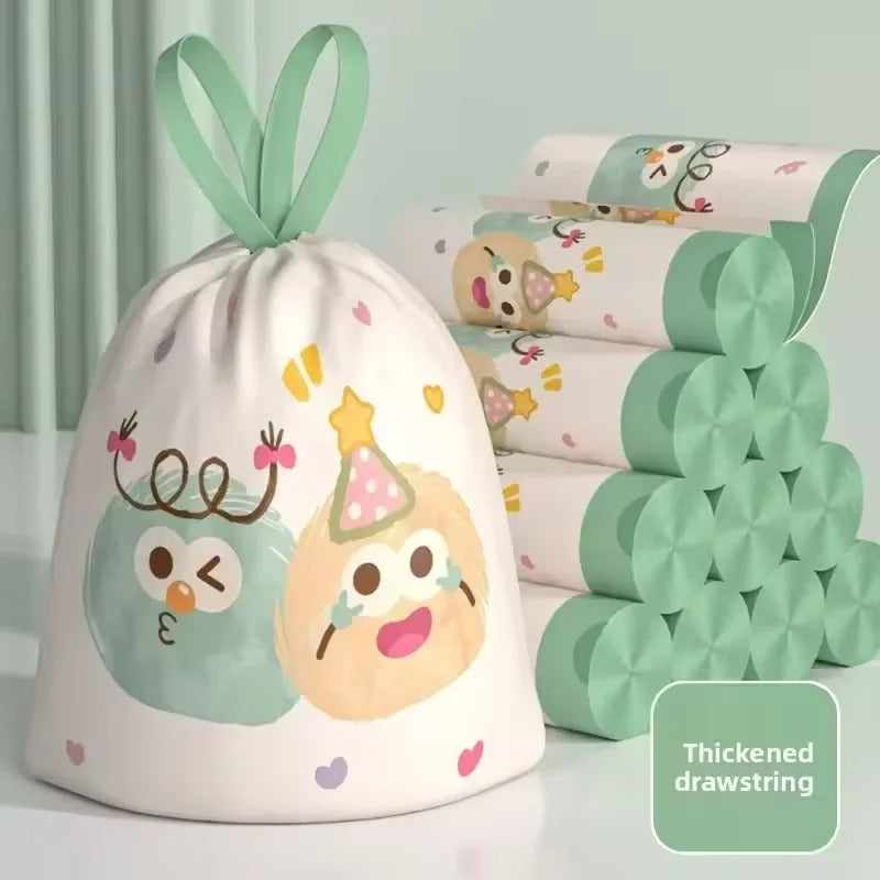 שקיות אשפה מעוצבות סטייל עבות וריחניות 60 בגליל עם שרוך, גודל גדול לבית ולמשרד