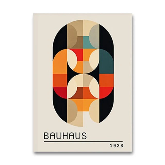 סט 4 פוסטר דיגיטלי להדפסה באיכות גבוהה  באוהאוס מינימליסטי