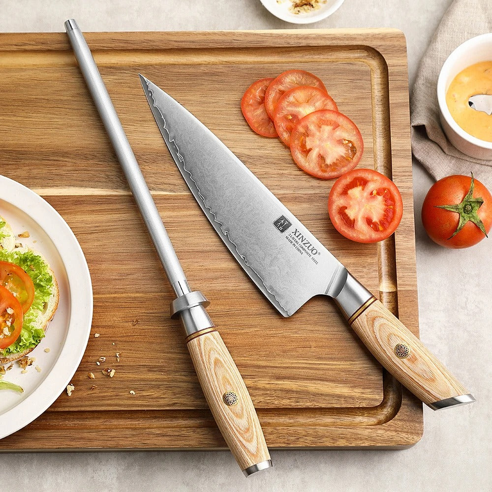 🔪✨ משחיז סכינים מקצועי מוט יהלום מפלדת פחמן חידוד מהיר ועמיד לאורך זמן