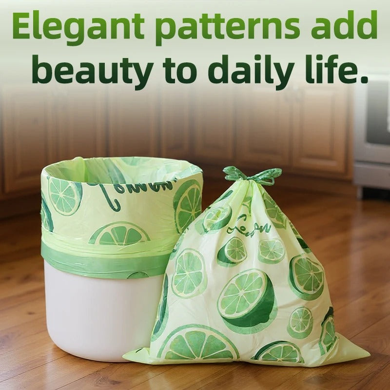 שקיות אשפה מעוצבות אופנתיות סטייל עבות וריחניות 100 בגליל ריח לימון רענן בית משרד חדר ילדים
