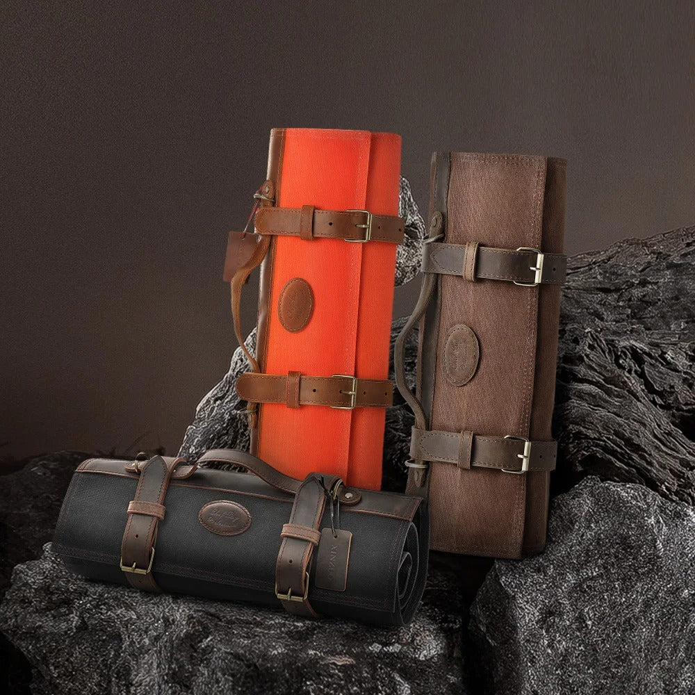 🧑‍🍳 תיק סכינים נייד ואיכותי | ארגונית כלי מטבח מבד עמיד עם עיצוב חכם 🔪✨