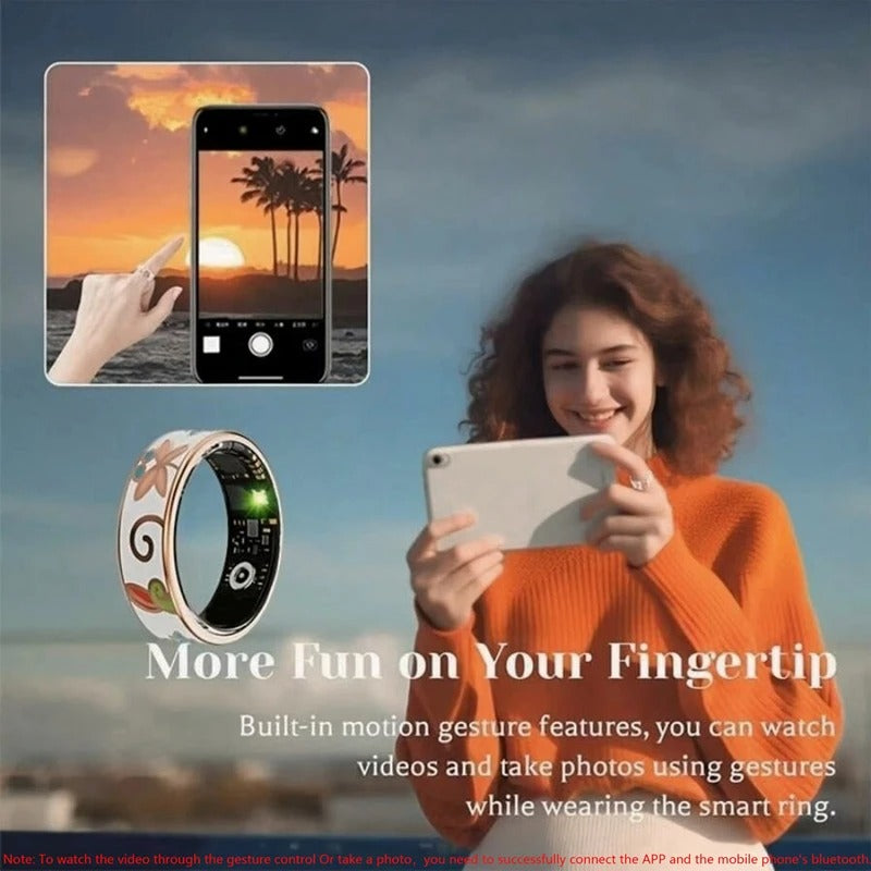 טבעת חכמה מולטיפונקציונלית שליטה בתנועות יד, ניטור דופק וחמצן בדם, מעקב שינה, מצבי ספורט, עמידה במים