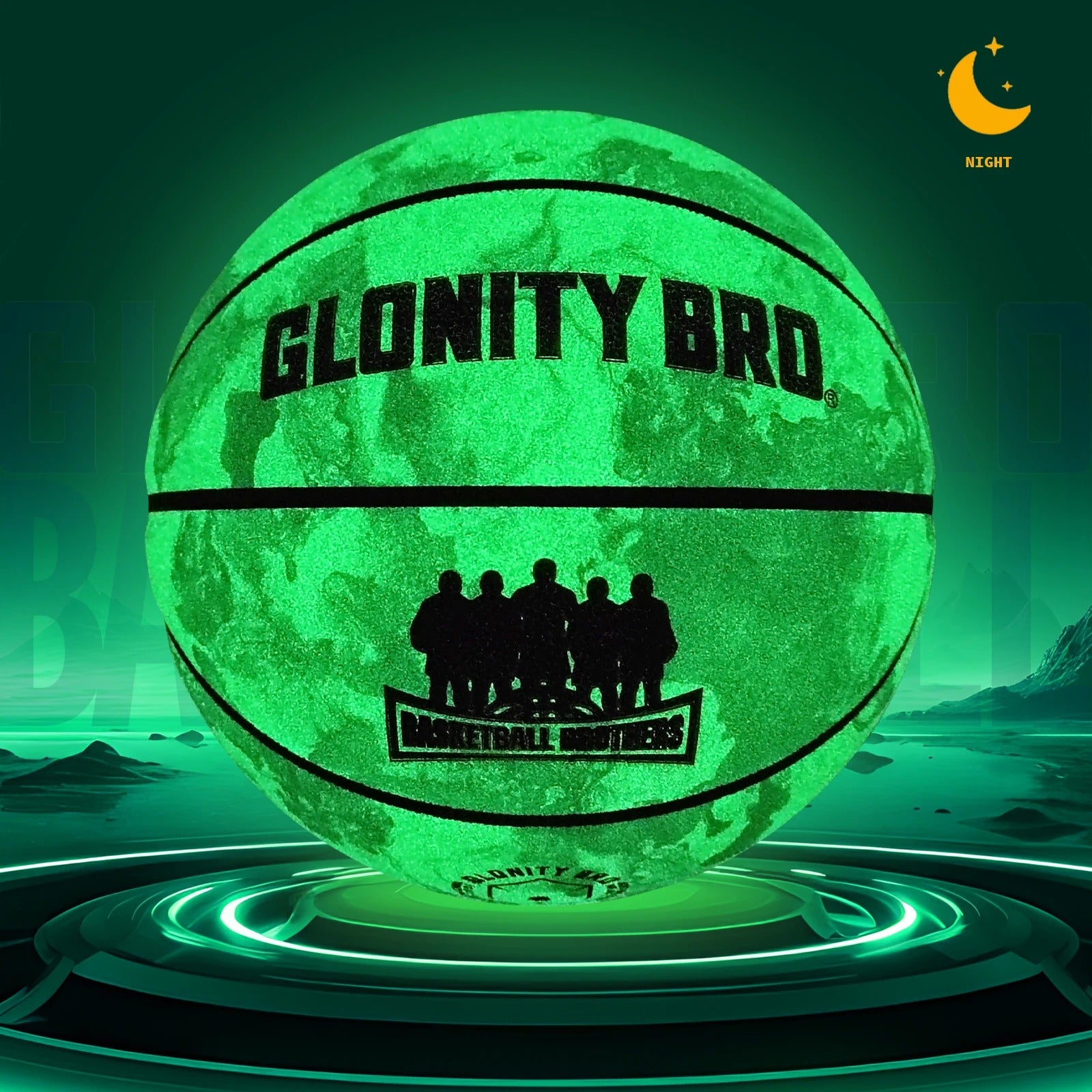 כדור כדורסל זוהר לילדים 🏀מידות 5,6,7 למשחק חוץ בלילה