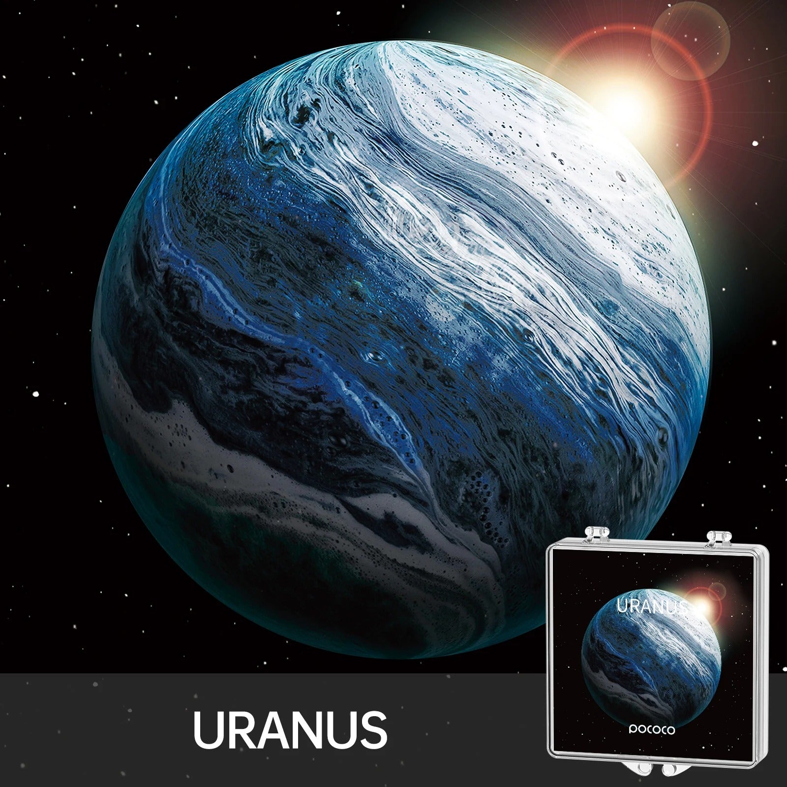 מקרן גלקסיה כולל 8 שקפים שונים: כדור הארץ, חמה, שבתאי, יופיטר, מרקורי, מאדים, ונוס ואורנוס.