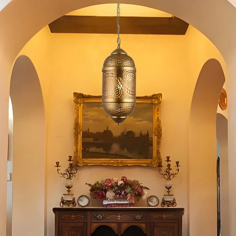 נברשת זהב בערבסקה עיצוב ערבי טורקי עבודת יד  להפוך את הבית לארמון מודרני