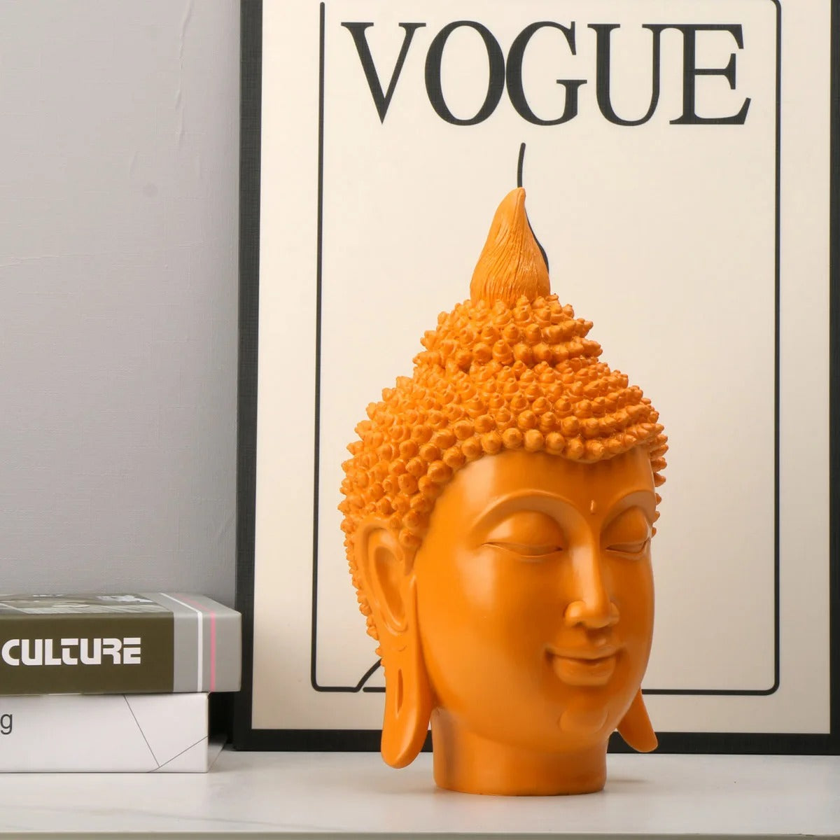 פסל ראש בודהה כתום