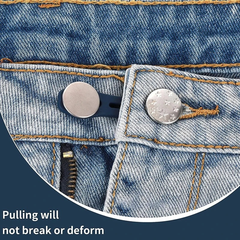 פטנט סט 10 מתאם כפתור מתכוונן למכנסיים וג’ינסים לשימוש חוזר ובלי תפירה