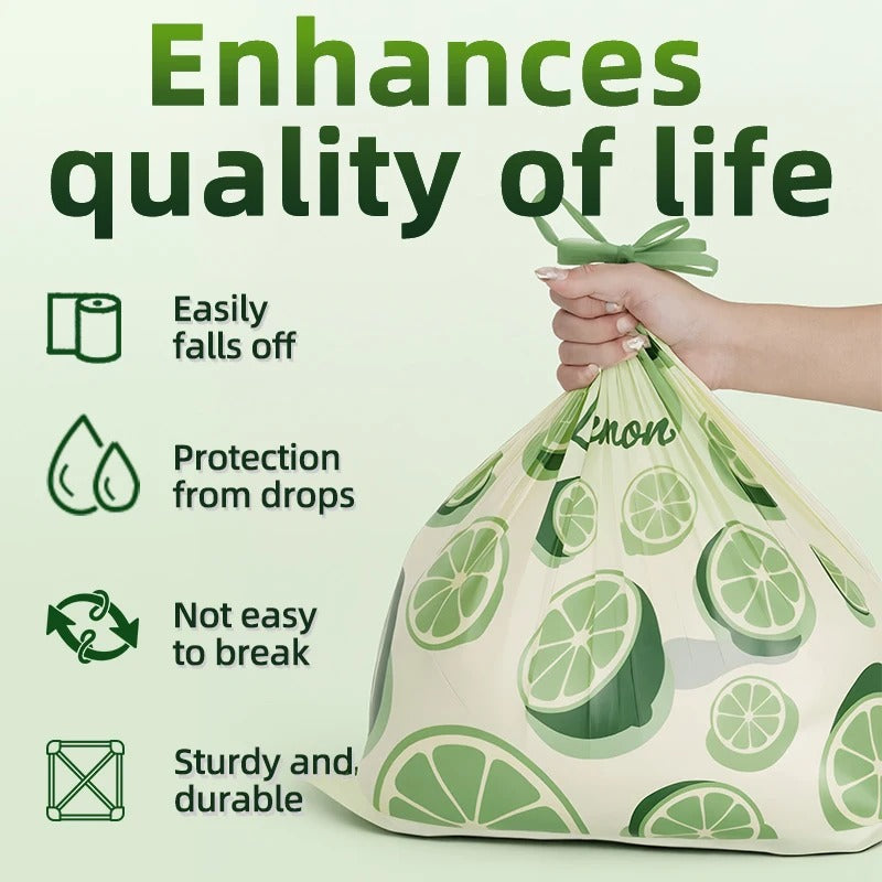 שקיות אשפה מעוצבות אופנתיות סטייל עבות וריחניות 100 בגליל ריח לימון רענן בית משרד חדר ילדים