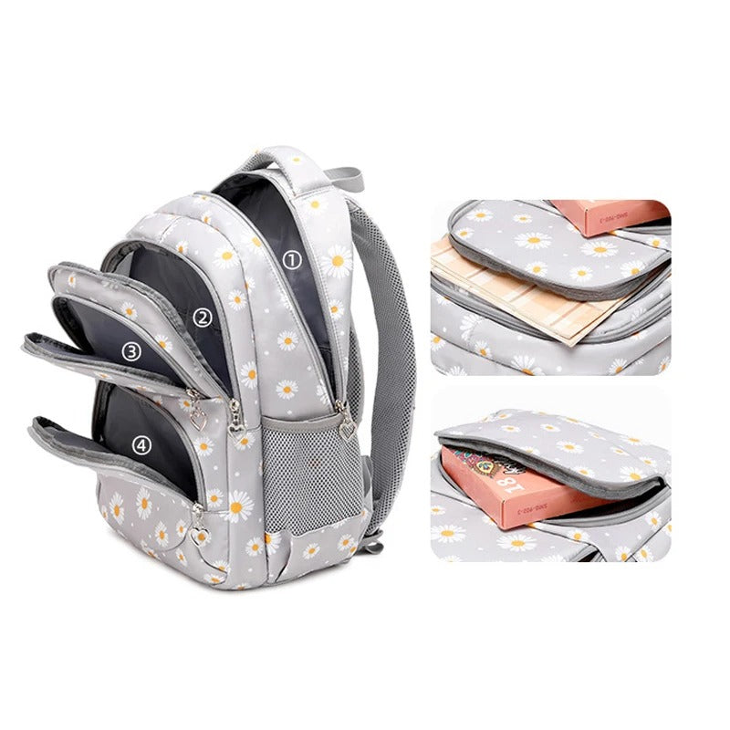 🎒 סט 3 חלקים לנערות תיק גב + קלמר + קופסת אוכל 🖤 עם אורגנייזר