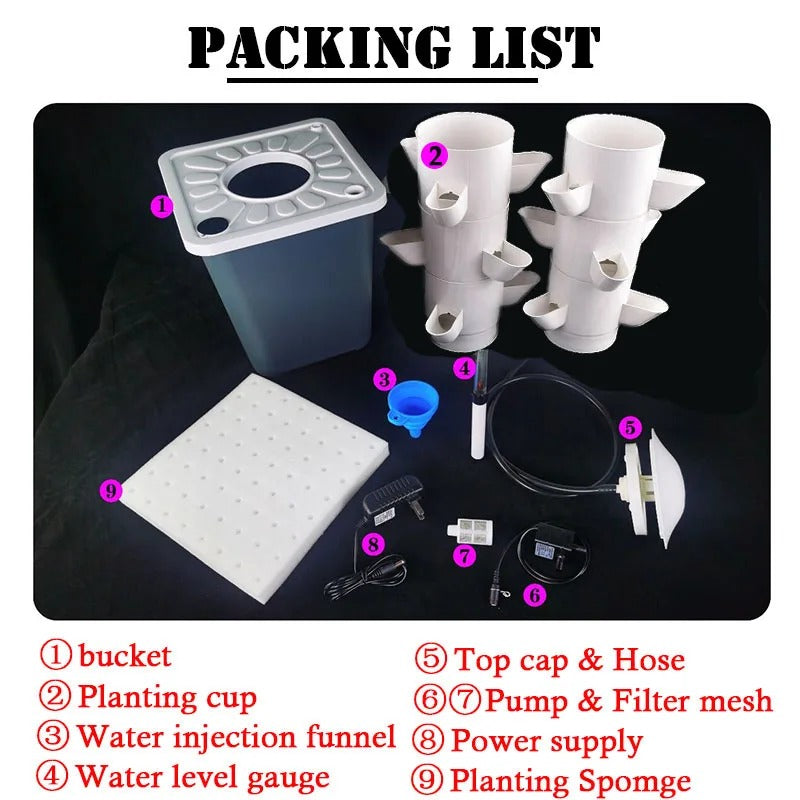 מערכת הידרופונית ביתית לגידול ירקות ופירות אנכית מקסימום יבול במינימום מקום!"