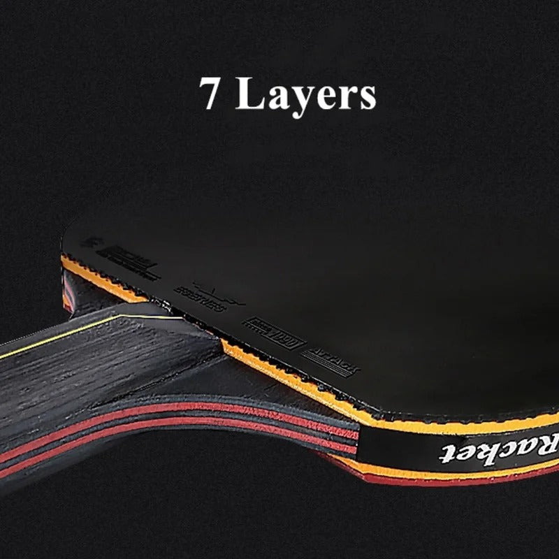 סט זוג מחבטי טניס שולחן מקצועיים בולי + נרתיק 7 שכבות מגן  שליטה ומהירות מקסימלית