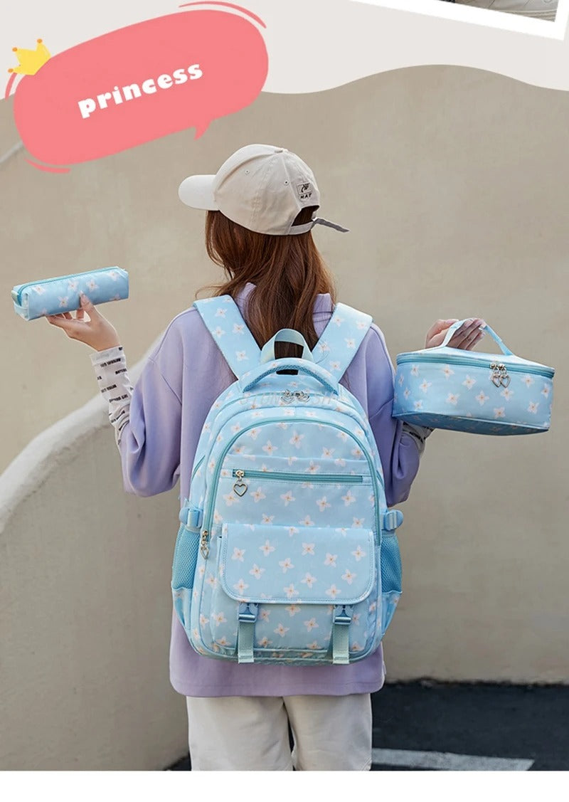 🎀🍱  תיק בית ספר לבנות  סט 3 חלקים בעיצוב מקסים🎀 מתנה