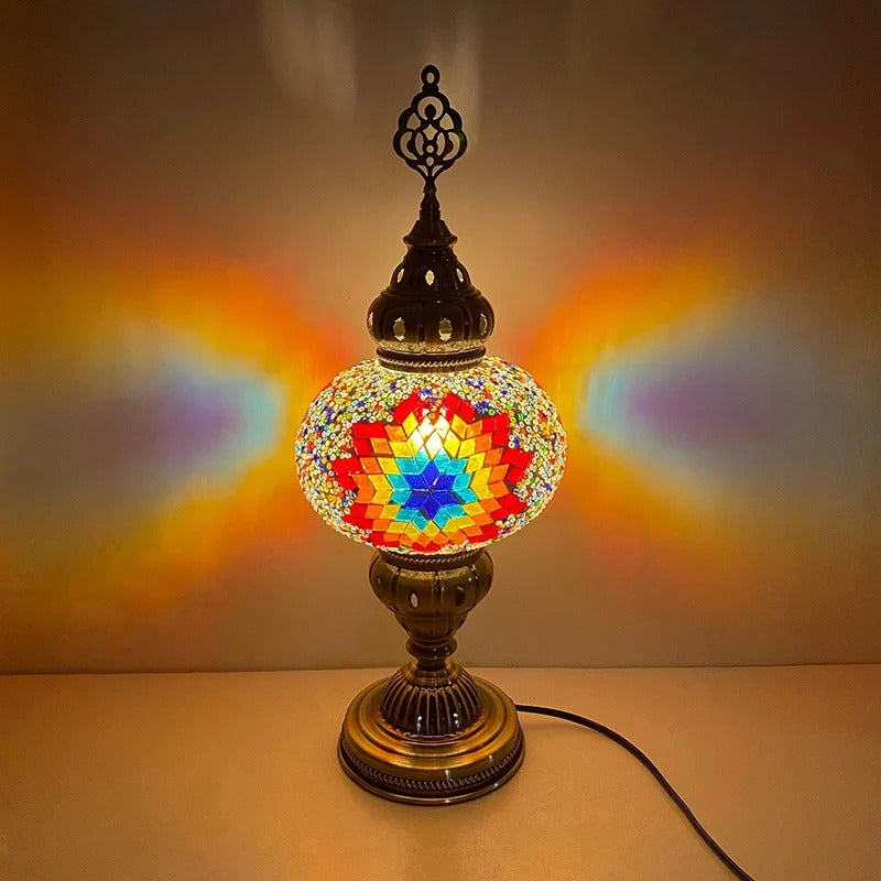🕌 מנורת שולחן פסיפס טורקית מרוקאית אמנות של אור וצבע בעבודת יד