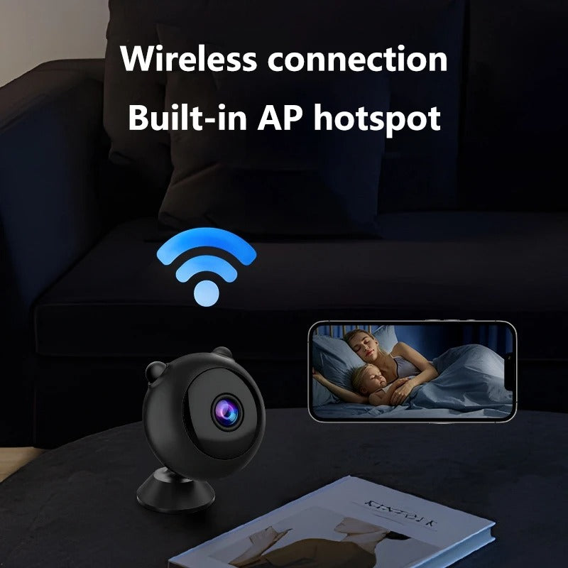מצלמת בית מיני אלחוטית שלט מרחוק ראיית לילה, ללא צורך בשקע Lenovo WiFi HD