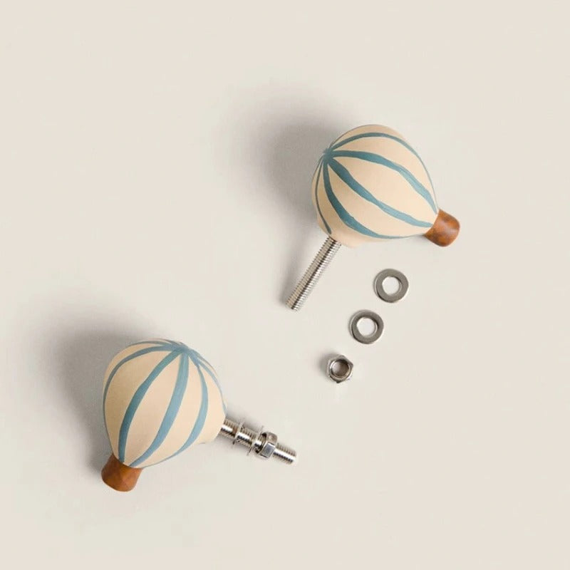 זוג ידיות קרמיקה מעוצבות בצורת כדור פורח טאץ' אירופאי יצירתי לחדר הילדים והבית