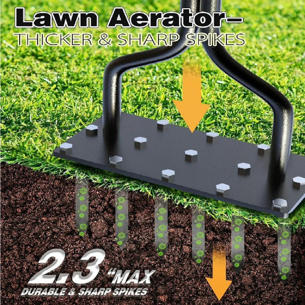 מאוורר דשא ידני מפלדת פחמן עוצמתית החזירו את החיים לדשא שלכם