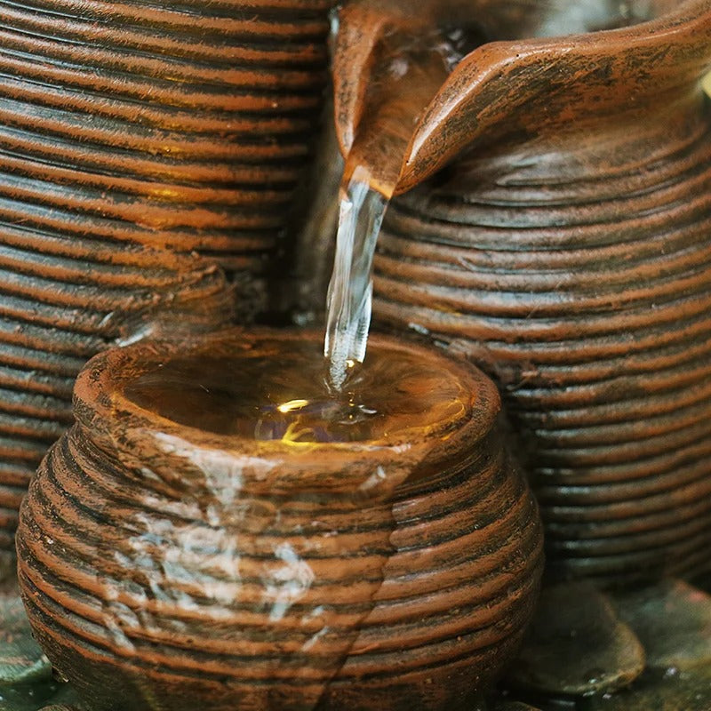 💧🌊 מפל מים שולחני פנג שואי מזרקת ואלמנט הרפיה לבית או למשרד