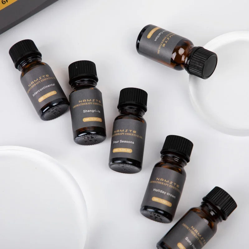 סט שמנים אתריים 10 מ'ל סידרת פרימיום קופסה עם 6 בקבוקים 🌿✨