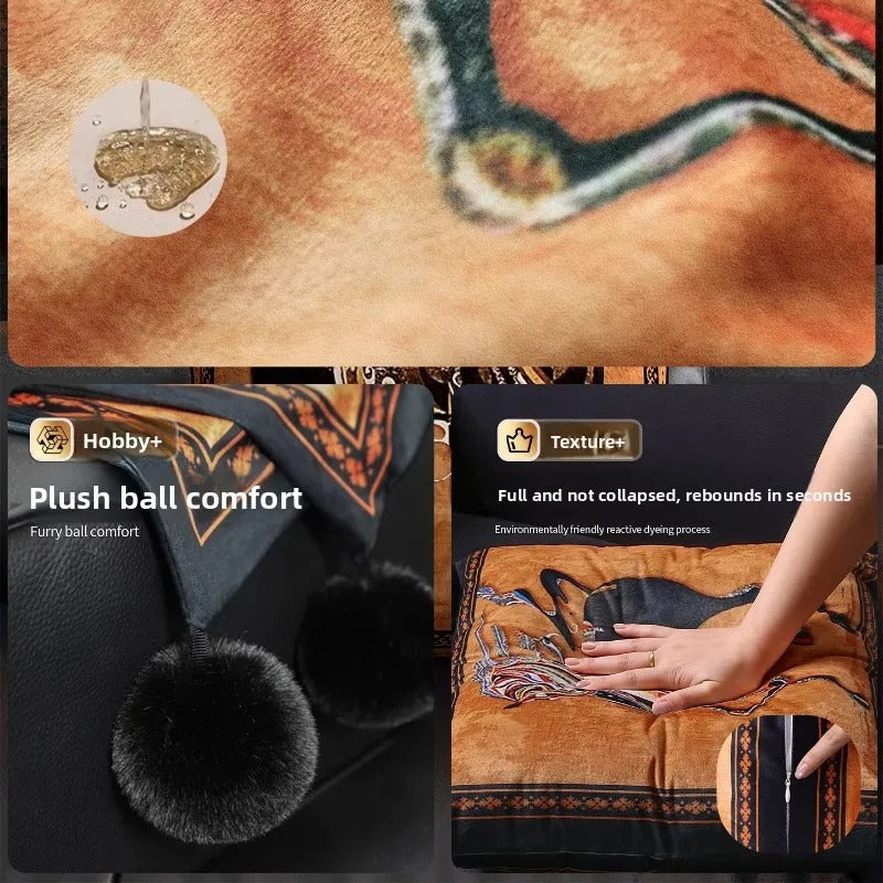 כרית דקורטיבת עיצוב עַנְתִּיקָה סוסים רטרו נגיעה של צבע וסטייל לסלון 50- 50 ס'מ