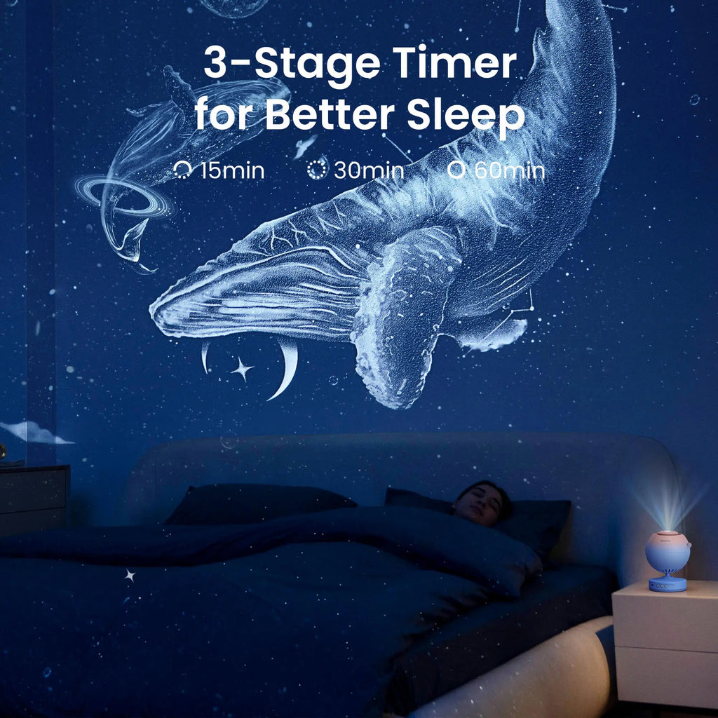 מתנה לחובבי החלל 🌌 מקרן כוכבים וגלקסיה מקצועי תאורת איץ די לילה רכה לחדר ילדים