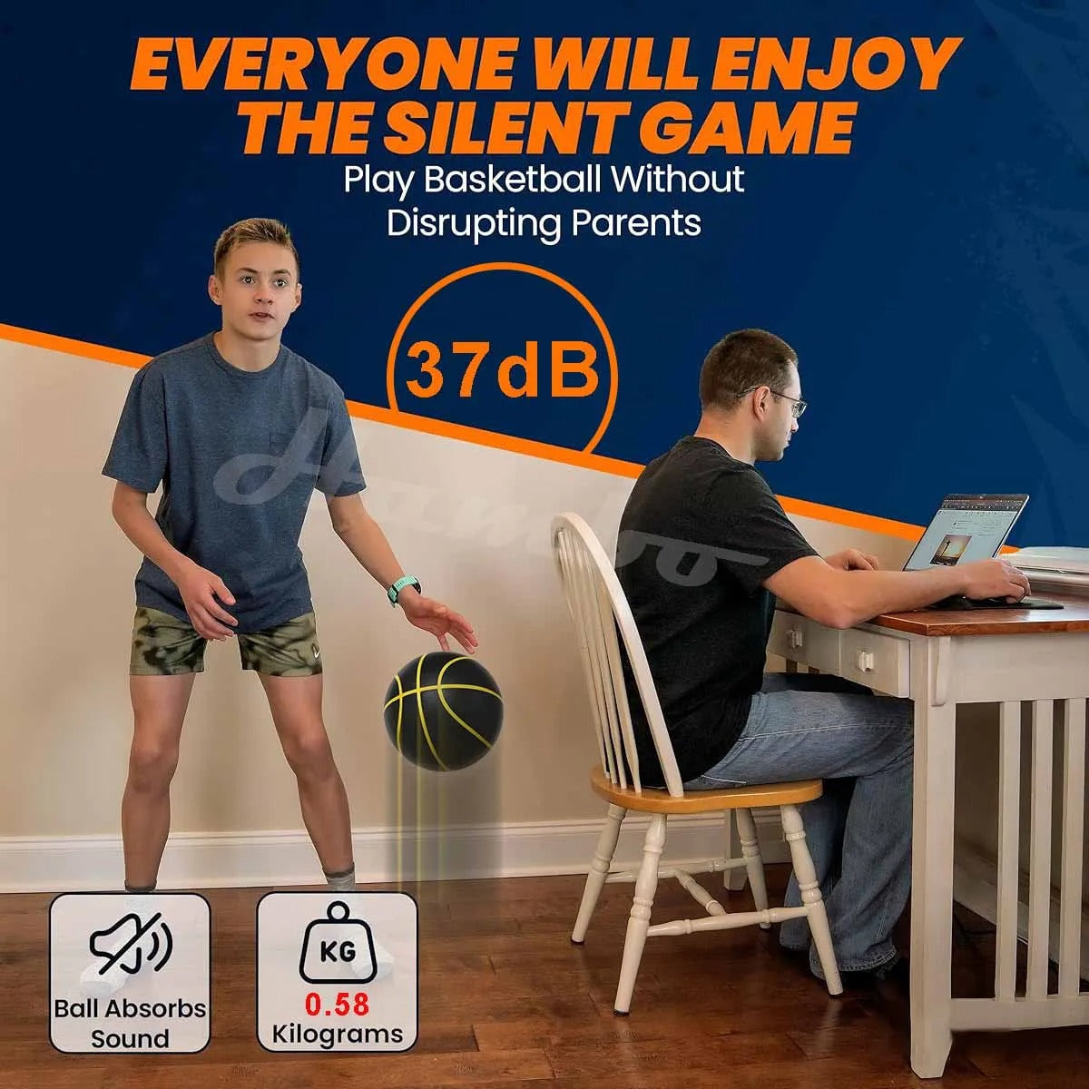 כדורסל שקט משחק אמיתי בלי רעש לאימון ביתי ( מספר 7)