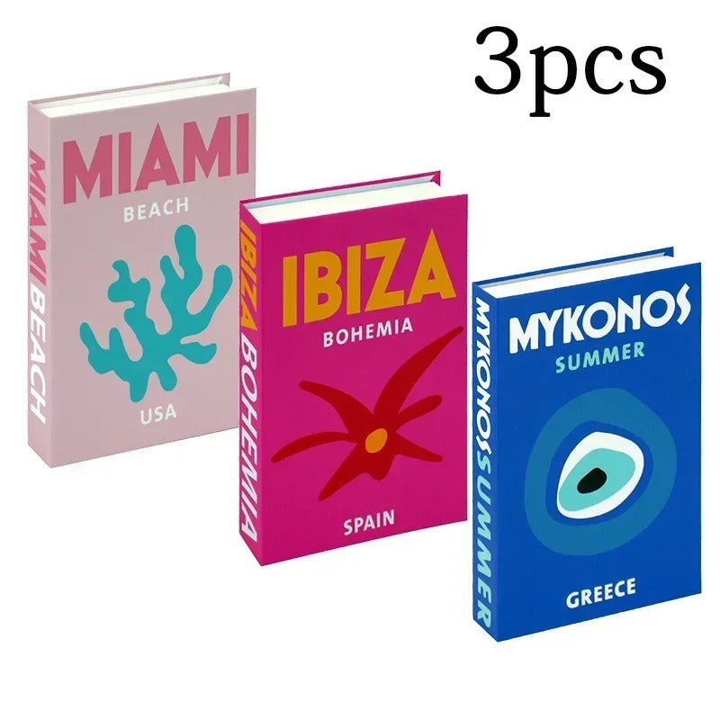 סט 3 ספרי דמה דקורטיביים  גם פריט עיצוב וגם קופסת אחסון נסתרת לשולחן סלון 40 דגמים
