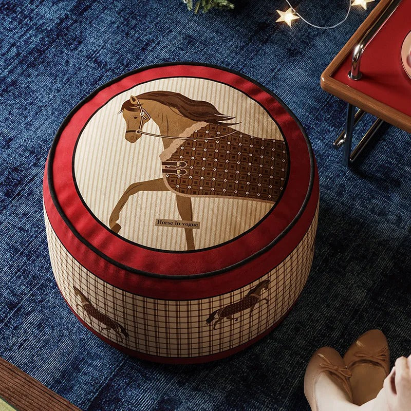 דום עיצוב ענתיקה כרית רצפה חגיגית אדומה – עיצוב שנת הסוס,