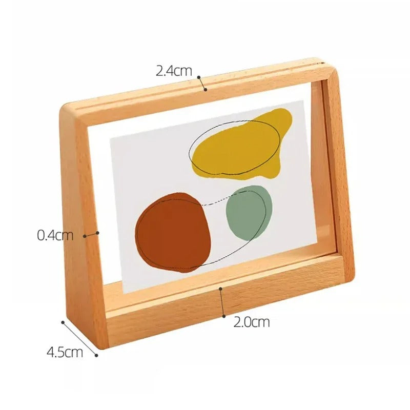 מסגרת תמונה מעץ מלא בסגנון נורדי מסגרת אקריליק ייחודית בצורת טרפז עיצוב הבית