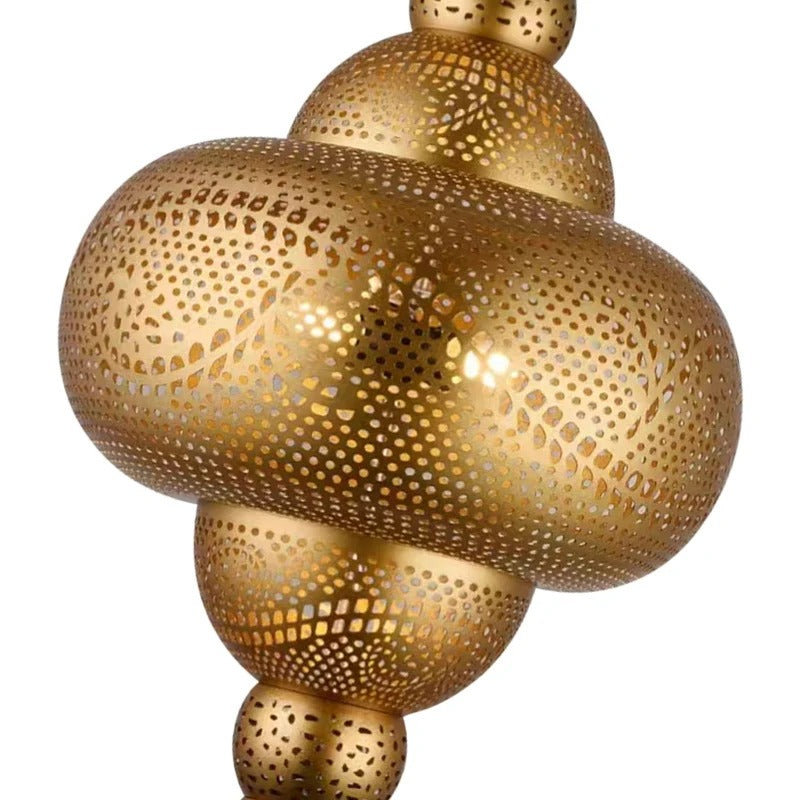 נברשת זהב בערבסקה עיצוב ערבי טורקי עבודת יד  להפוך את הבית לארמון מודרני