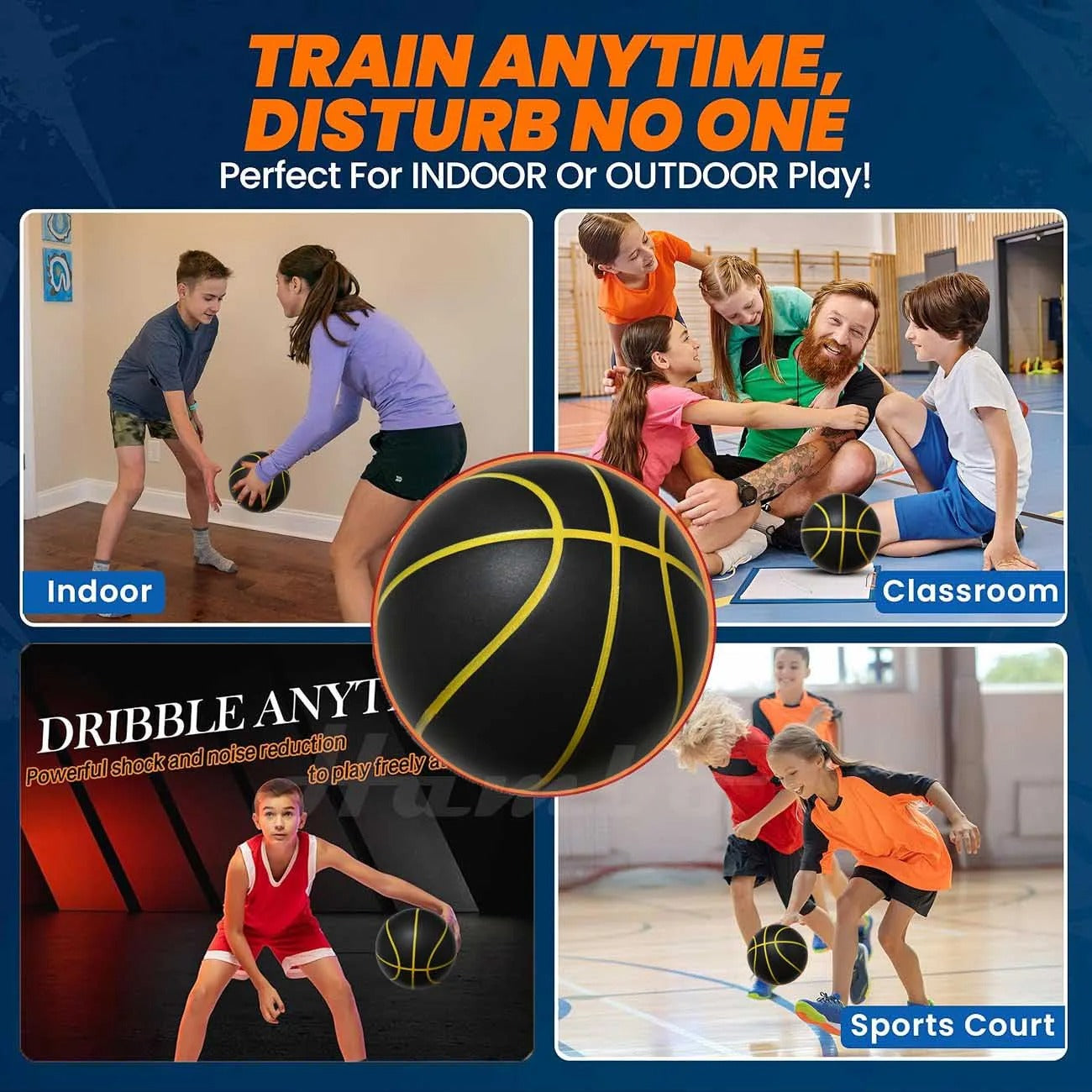 כדורסל שקט משחק אמיתי בלי רעש לאימון ביתי ( מספר 7)