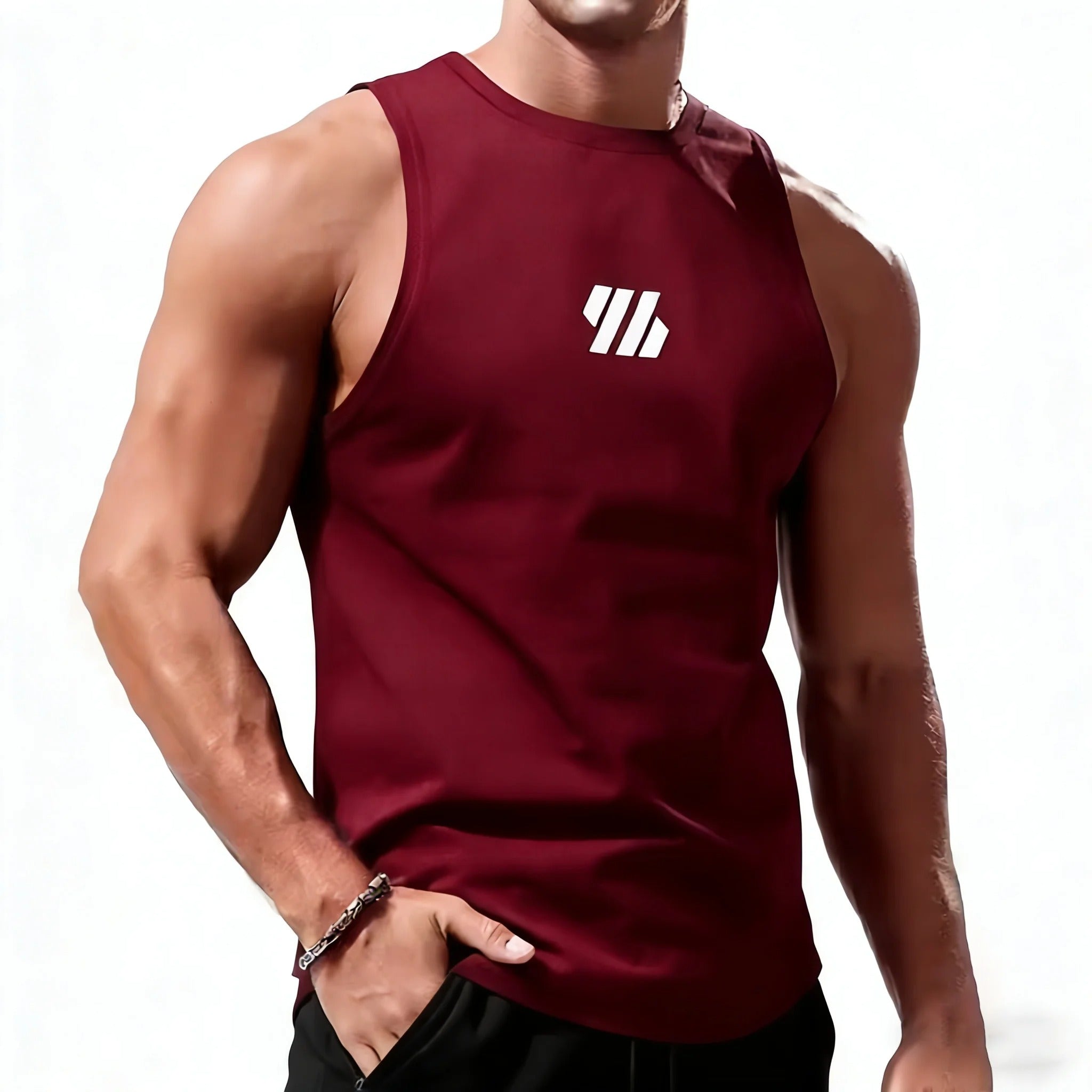 סט 5 גופיית ספורט לגברים חולצת אימון מנדפת זיעה גופיית כושר לריצה וחדר כושר