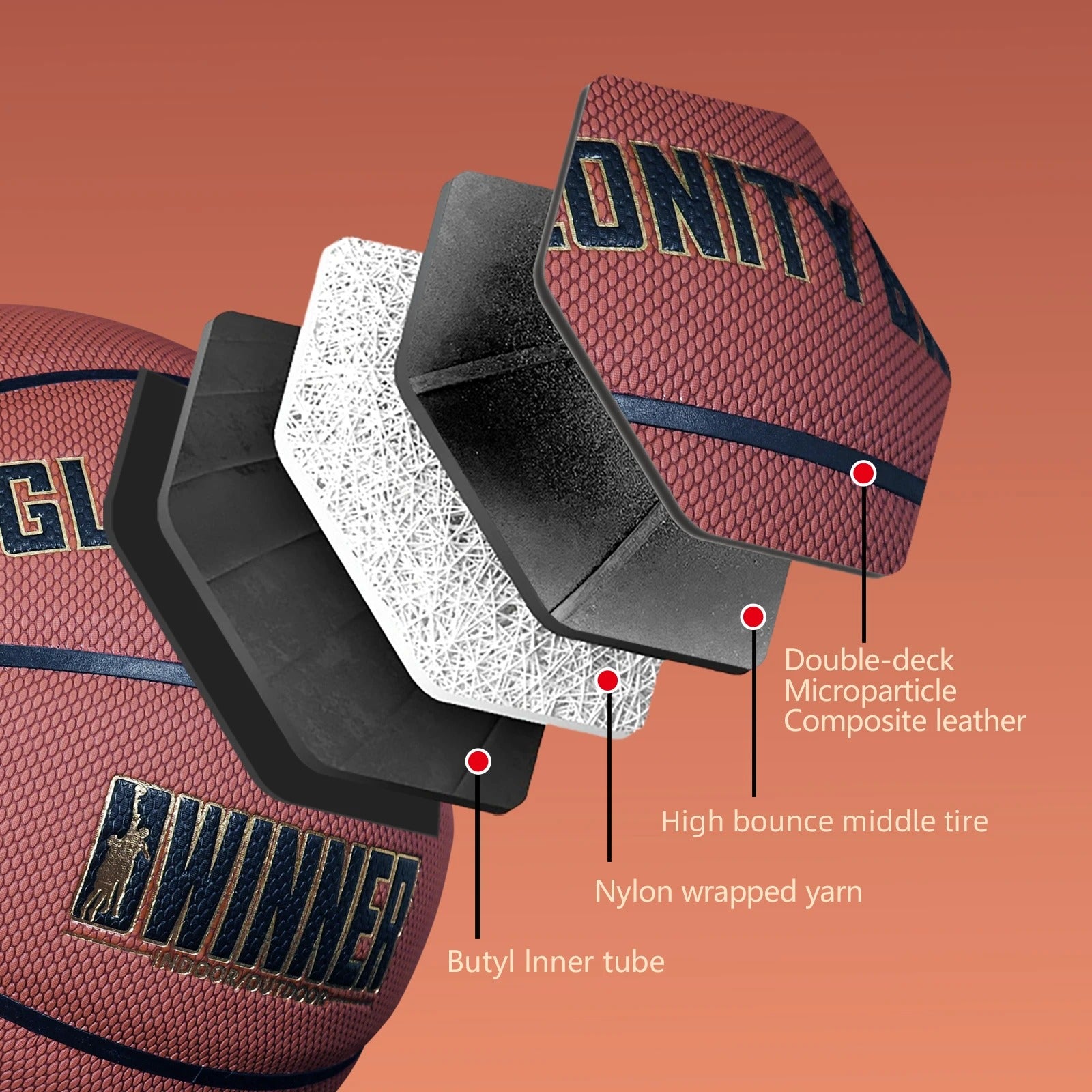 כדורסל אימון מקצועי שחור-זהב 🖤💛גודל 5, 6