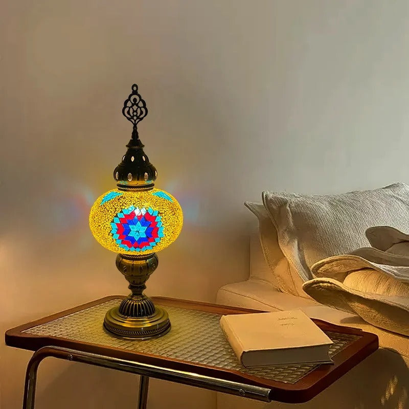 🕌 מנורת שולחן פסיפס טורקית מרוקאית אמנות של אור וצבע בעבודת יד