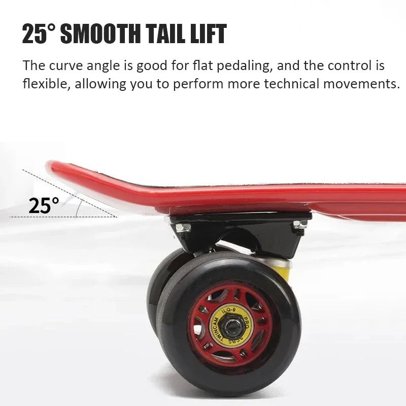 🛹 סקייטבורד 57 ס'מ גלגלים 60 מ''מ, מהיר ונייד! מושלם למתחילים ולילדים שליטה קלה, מהירות גבוהה ועיצוב מדליק
