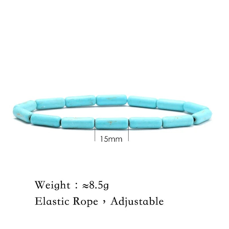 צמידי אוקיינוס טורקיז "כחול ספיר" אבן טבעית ועיצוב צב וכוכב ים צמיד יוניסקס בעבודת יד