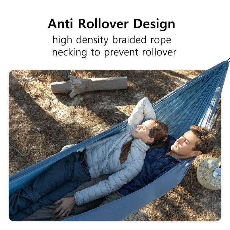 סט ערסל קמפינג גדול לזוג מתקפל, חבל מצנח, מתאים לגינה, חצר ועצים