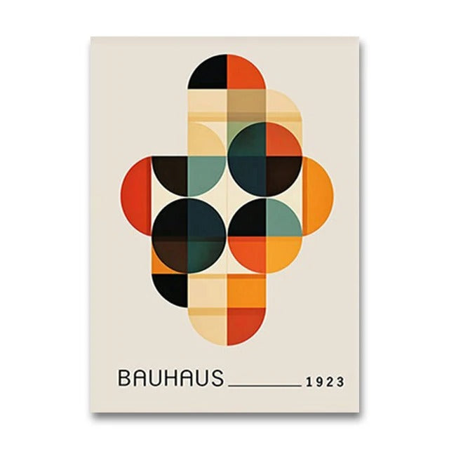 סט 4 פוסטר דיגיטלי להדפסה באיכות גבוהה  באוהאוס מינימליסטי