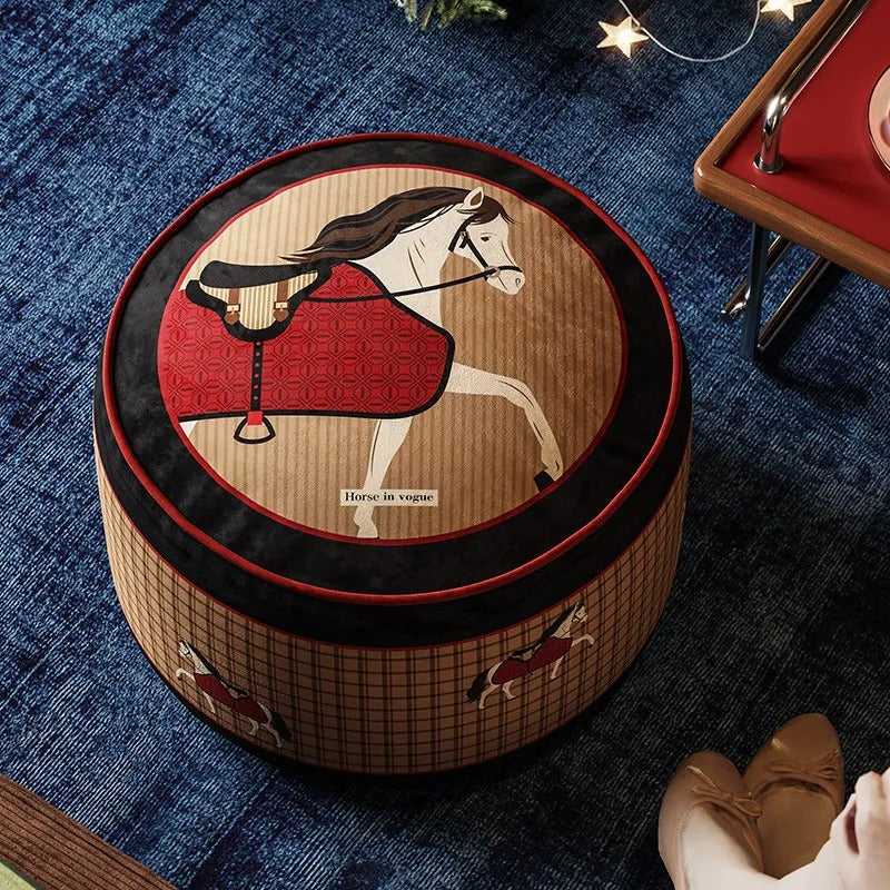 דום עיצוב ענתיקה כרית רצפה חגיגית אדומה – עיצוב שנת הסוס,