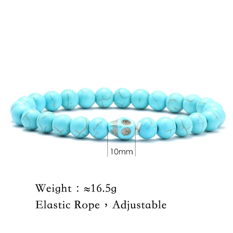 צמידי אוקיינוס טורקיז "כחול ספיר" אבן טבעית ועיצוב צב וכוכב ים צמיד יוניסקס בעבודת יד